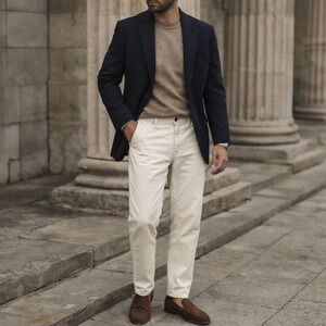 Flint & Tinder Athletic Tapered Fit Cream 38x34 Ecru Pants